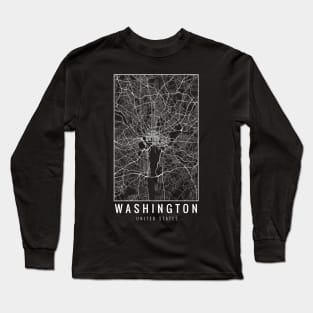 Washington United States Minimalist Map Long Sleeve T-Shirt